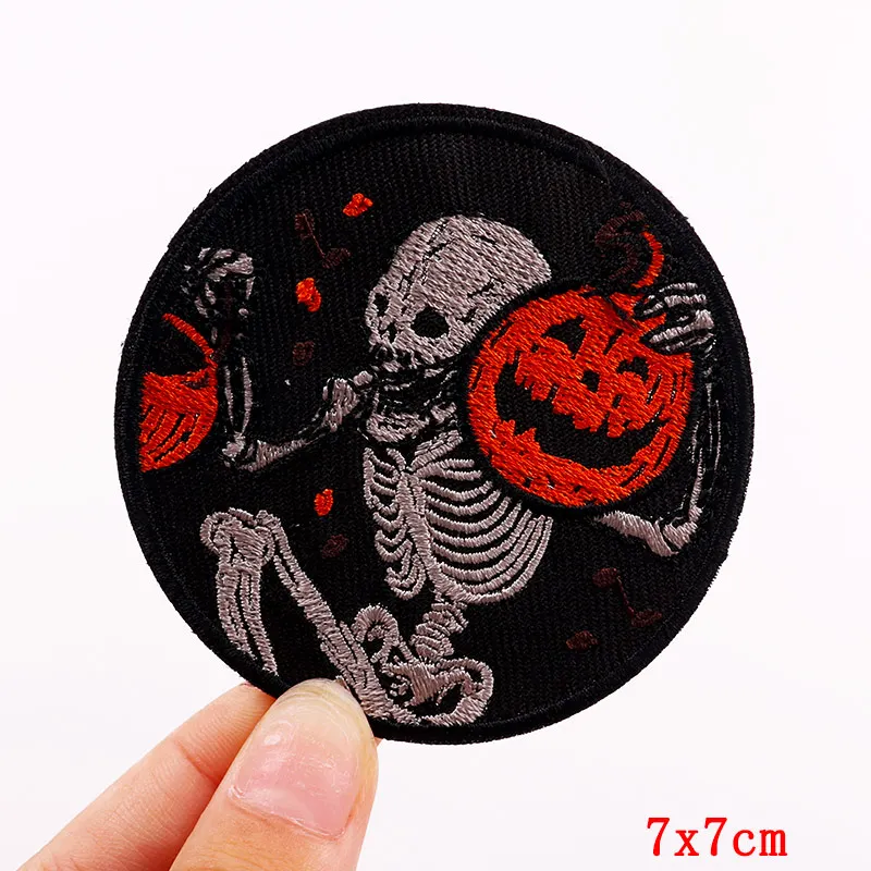 Punk Finger Patch Hurror Schädel Stickerei Patch Für Kleidung Thermoadhesive Patches Für Kleidung Kristall Blume Patches Aufkleber – Detail 32