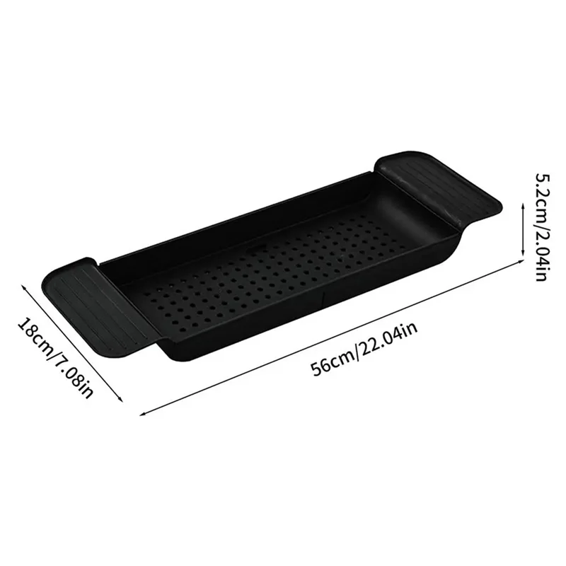 Bath Tub Tray Extendable Draining Bath Tray Space-Saving Household Bathtub Shelf Small Storage For Towels Glasses