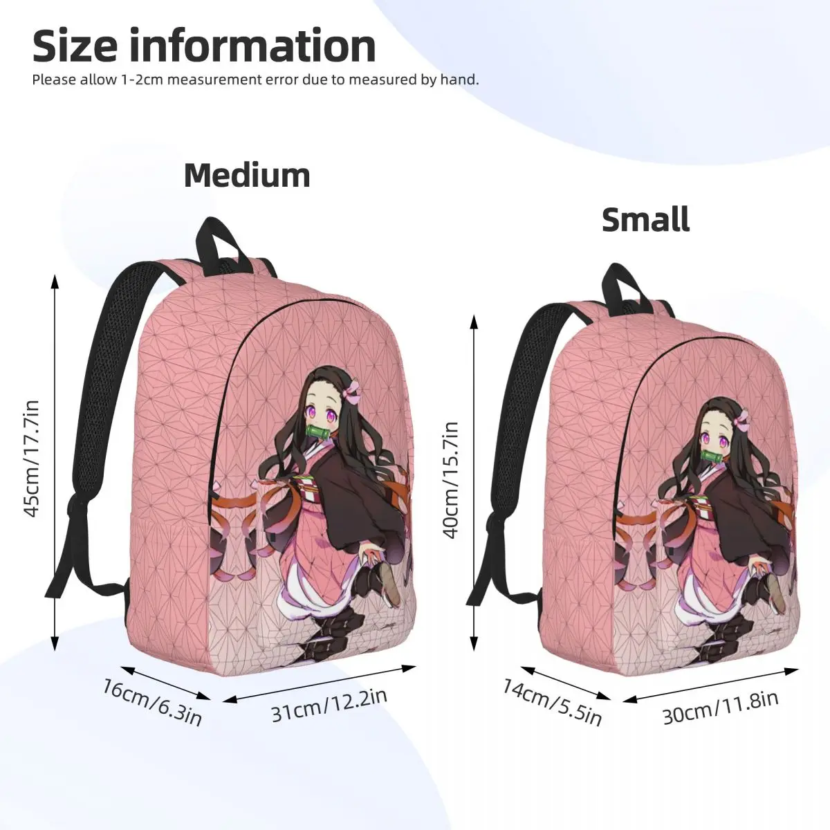 Demon Slayer Nezuko Kamado Backpack for Kindergarten Primary School Student Bookbag Daypack Sports 6