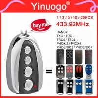 For PHOENIX 2 4 PHOX2 PHOX4 TSC2 TSC4 TRC2 TRC4 TXC2 HANDY2 HANDY4 TXC TRC Garage Door Remote Control Gate Opener 433.92MHz 1