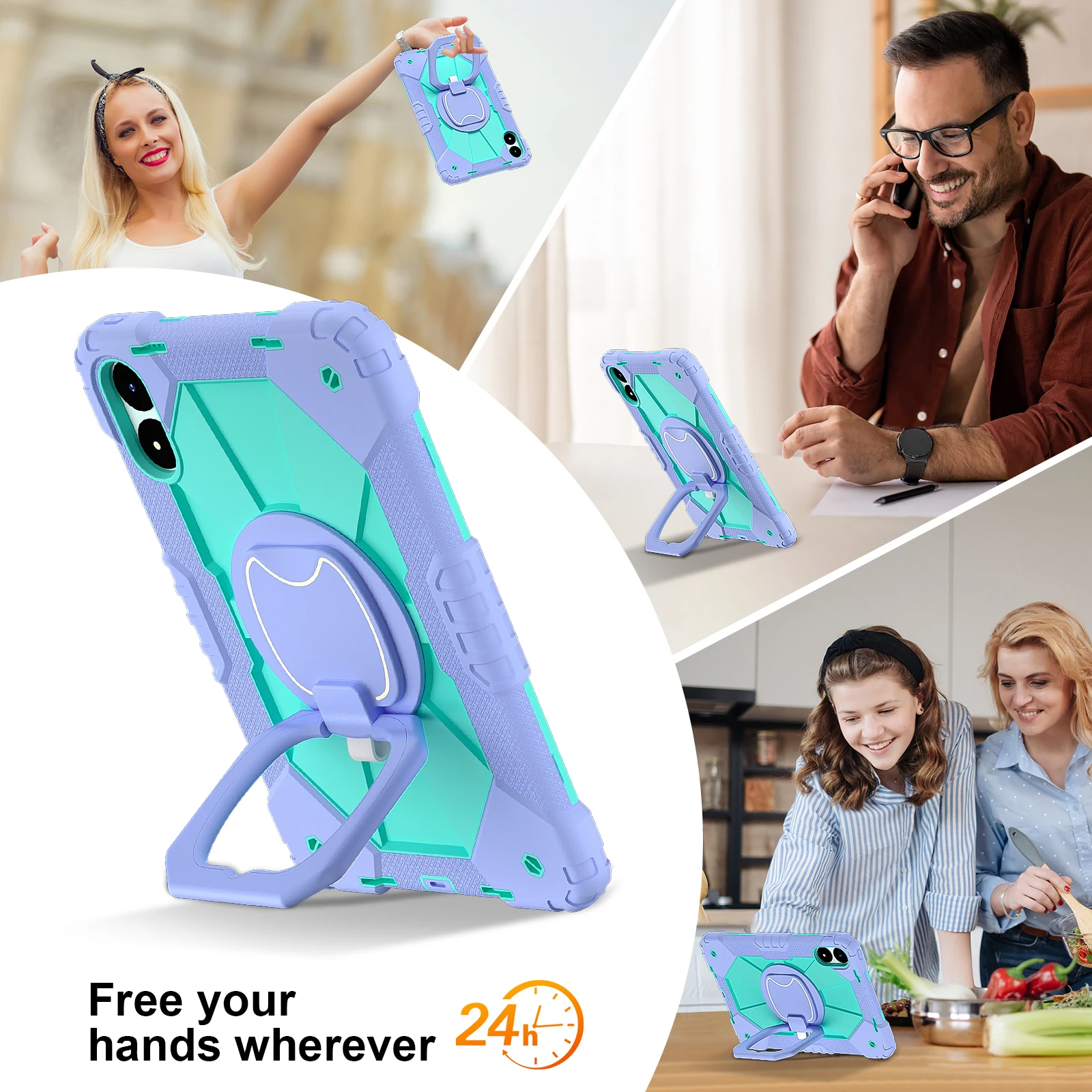 Multi-Fold Smart Cover with Transparent Back and Pen Slot