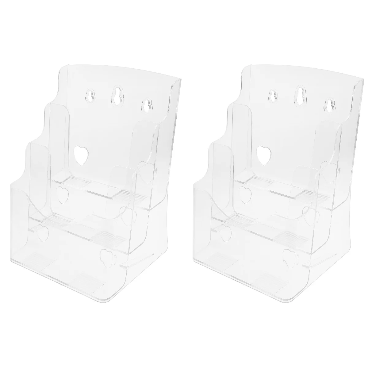 

2pcs File Rack Clear Flyer Holder Wall Mount Desktop Brochure Holder Pamphlet Rack