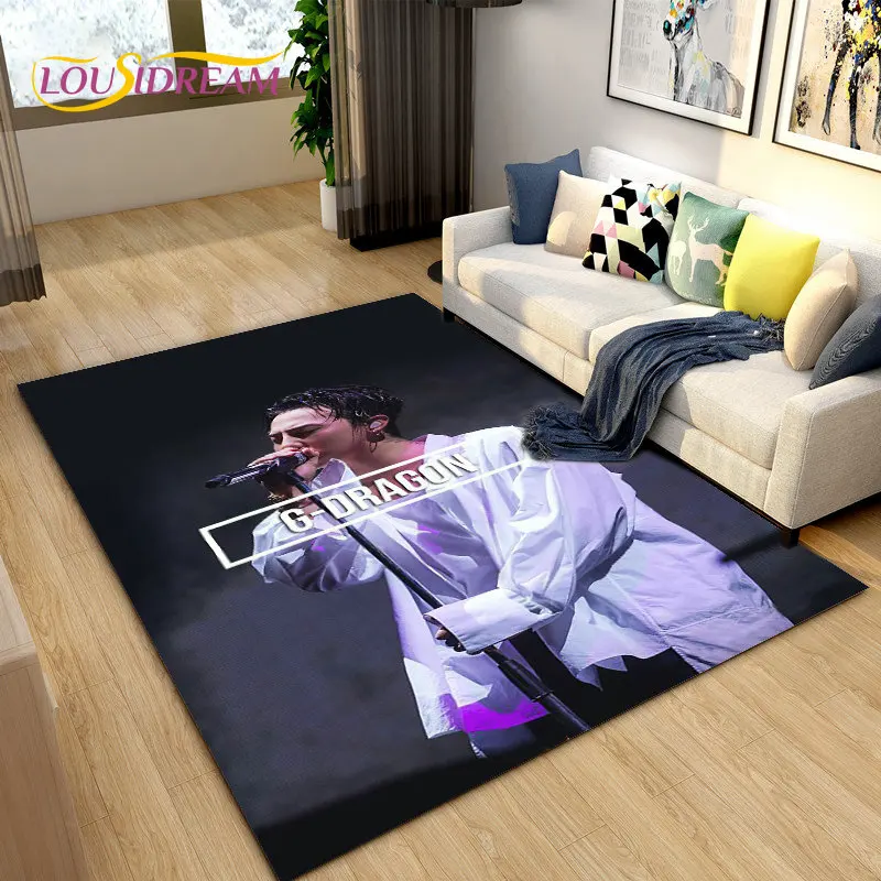 

3D Kpop Bigbang Pop Art Singer Area Rug Large,Carpet Rug for Living Room Bedroom Sofa Doormat Decoration,Kids Non-slip Floor Mat