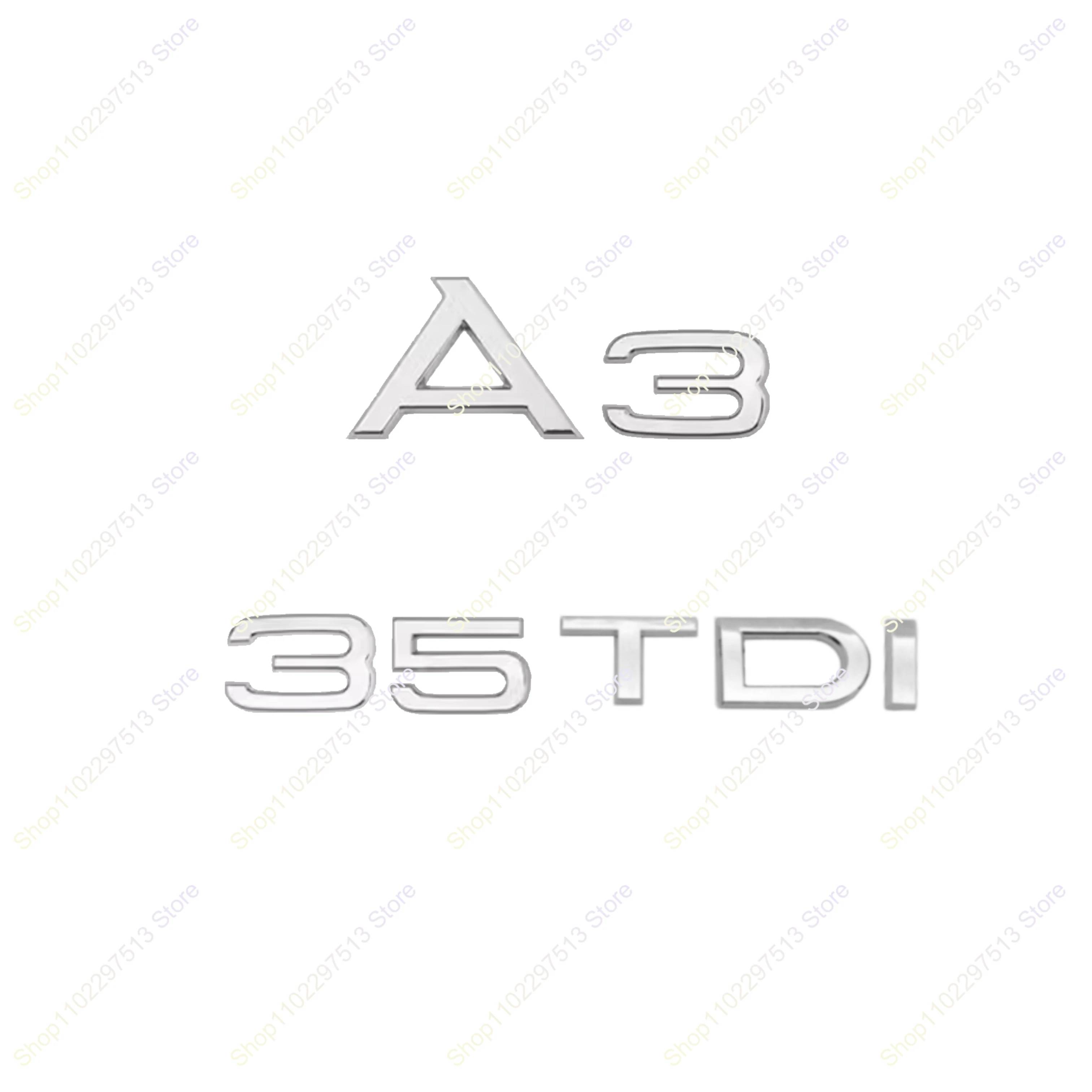 3D 크롬 블랙 45 40 35 30 TFSI 30 35 1.6 TDI 1.8 2.0 T ABS 엠블럼 A3 시리즈 자동차 트렁크 스타일링 데칼 배지 스티커