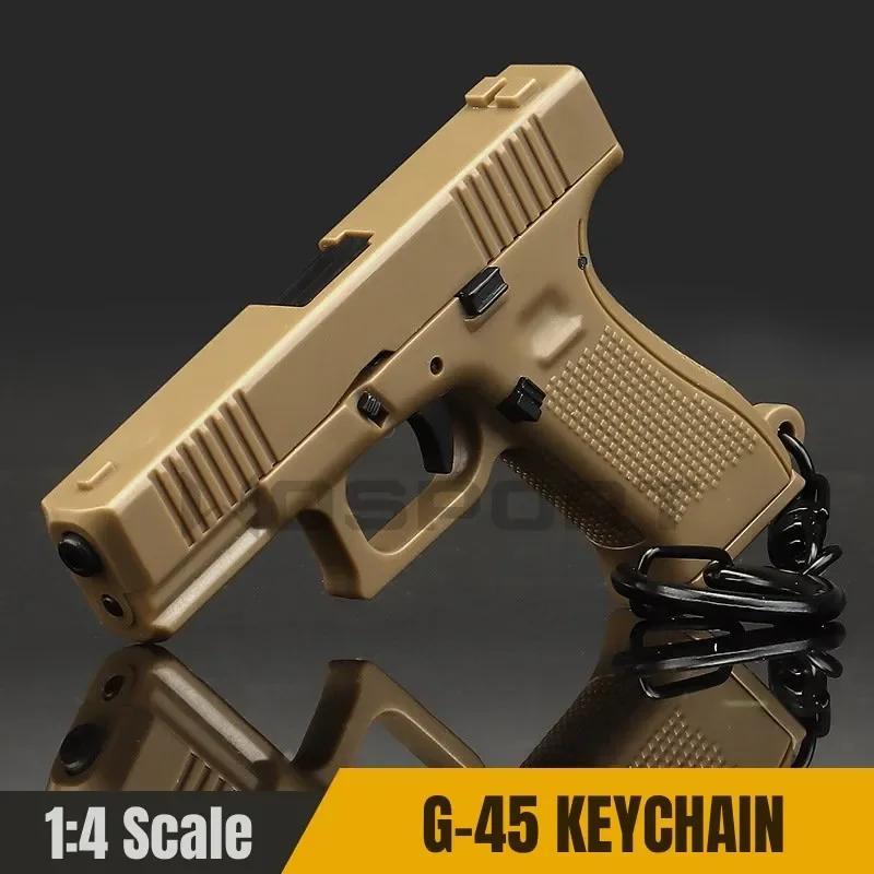 

Брелок Glock G45 для мини-пистолета, в масштабе 1:4, миниатюрный, в форме пистолета, подвеска с орнаментом, подарок для коллекции моделей солдатиков