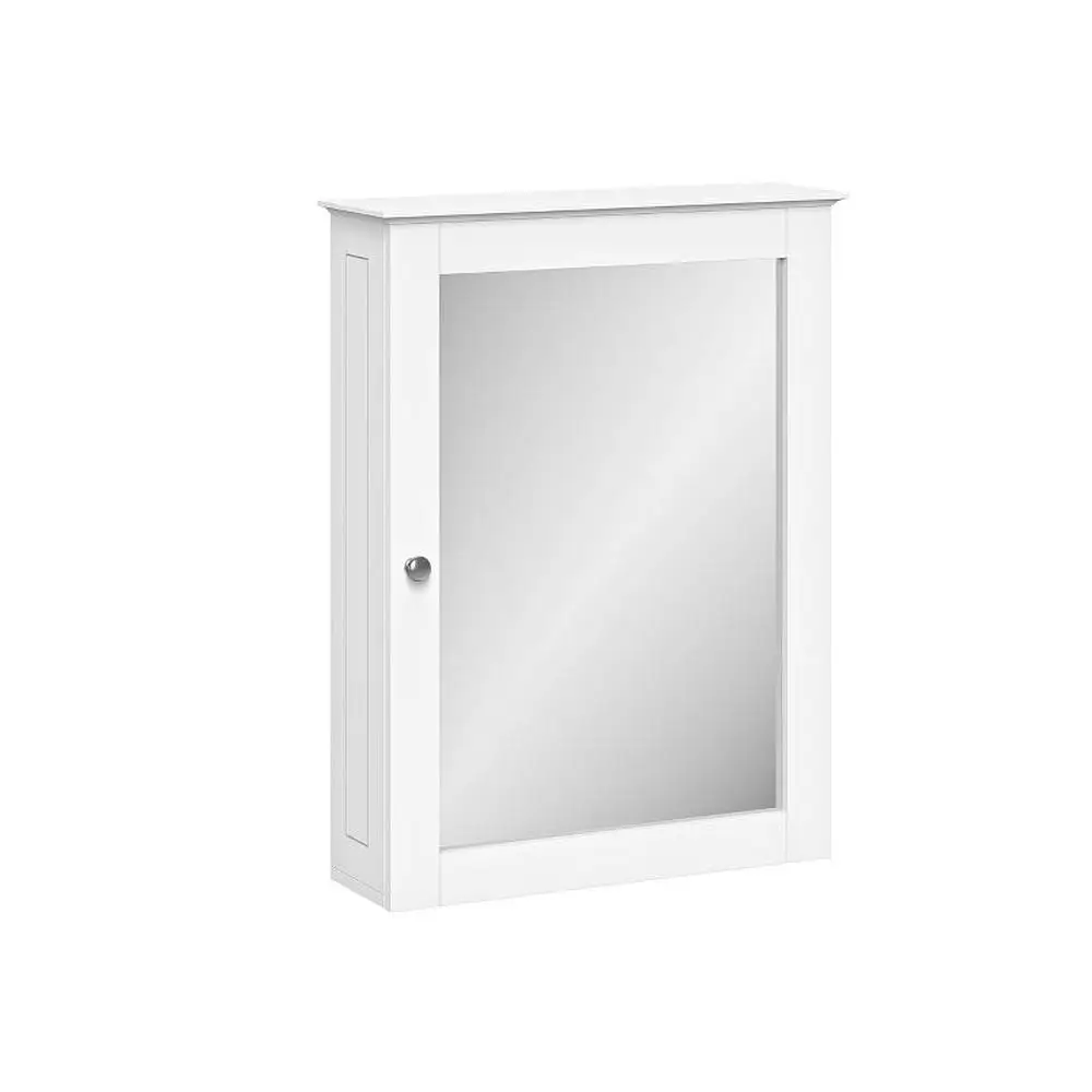 

Bathroom Storage Medicine Cabinet Mirror with Adjustable Shelf Cove Molding Painted Finish White Ashland Collection Wall Mount
