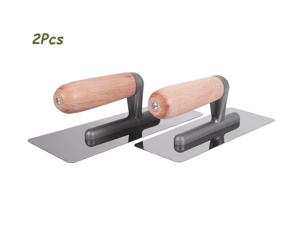 2Pcs Stainless Steel Trowel Tool Batch Wall Shovel Tool Putty Cement Finishing Tools