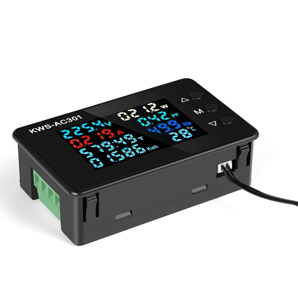 KWS-AC301 Wattmeter Power Meter Voltmeter AC 50-300V Voltage Power Analyzers LED AC Electricity Meter 0-20/100A Detector