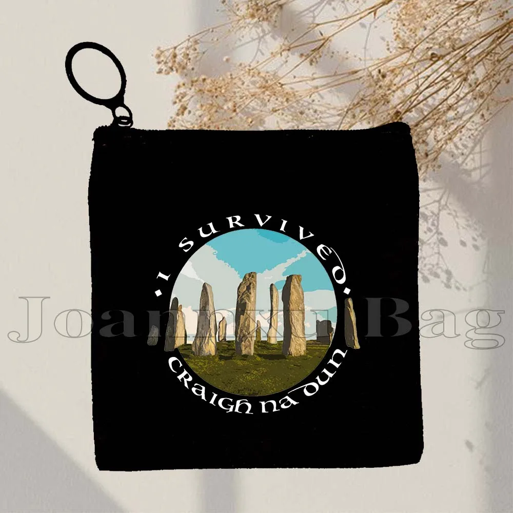 Outlander Jamie and Claire Fraser Some Like It Scot Retro Fan Gifts Canvas Coin Purse Key Case Small Bag Wallet Zipper Pouch