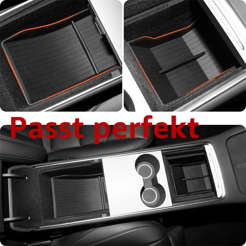 For Tesla Model 3/Y Center Console Storage Organizer Box Armrest Box  Anti-slip Storage Mat Car Interior Accessories - AliExpress