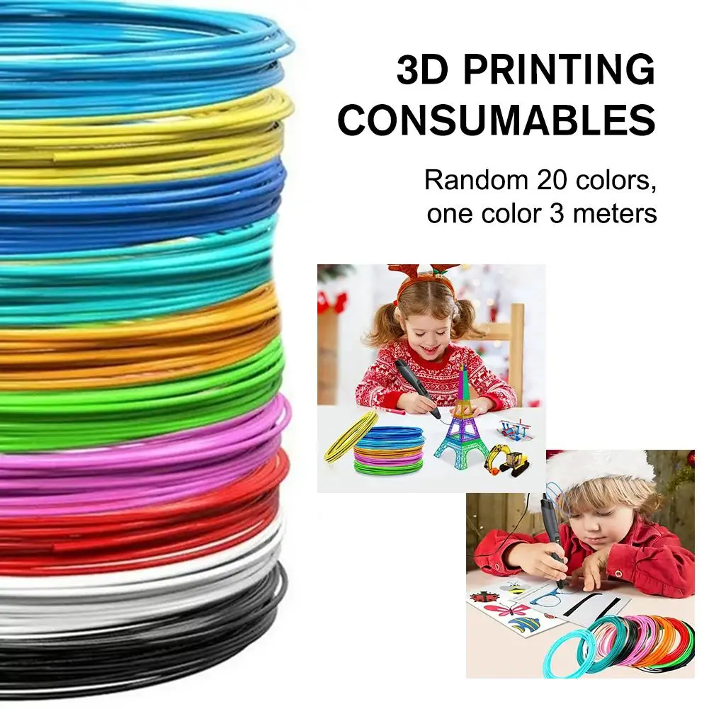 3D 프린터용 PLA 필라멘트, 친환경 재료, Q5W3, 20 색, 1.75mm, 3 미터