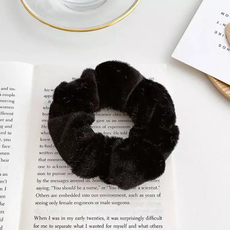 Neue Winter Weiche Haarband Pelzigen Elastische Haarband Frauen Mädchen Pferdeschwanz Halter Haar Gummiband Haar Krawatten Haar Zubehör – Detail 5