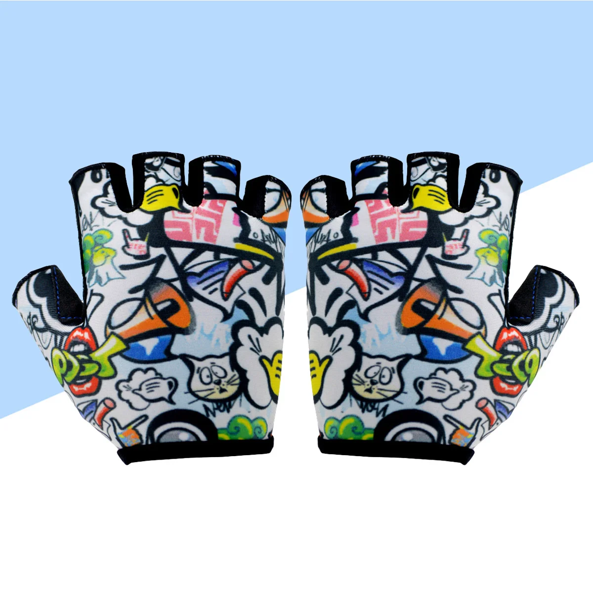 

Short Sports Gloves Kids Cycling Mitt Half Finger Mittens for Breathable Biking Bike