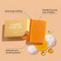 Savon en barre au citron, curcuma et acide kojique, savon au curcuma pour éclaircir et unifier le teint, enrichi en vitamine E, savon doux au citron pour le nettoyage du visage et du corps 5