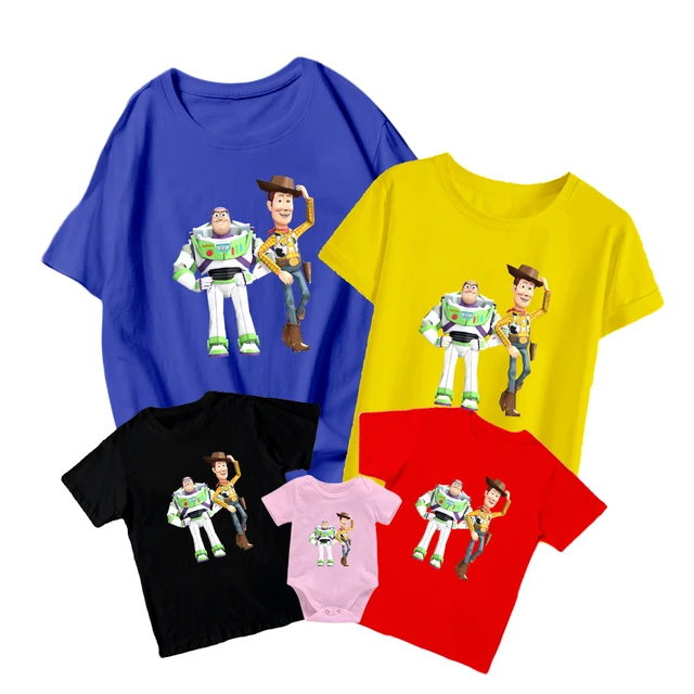 T-shirt à manches courtes pour enfants, barboteuse de bébé, fille et  garçon, Disney Toy Story, Buzz l'éclair, pour la famille, unisexe, pour  adultes | AliExpress