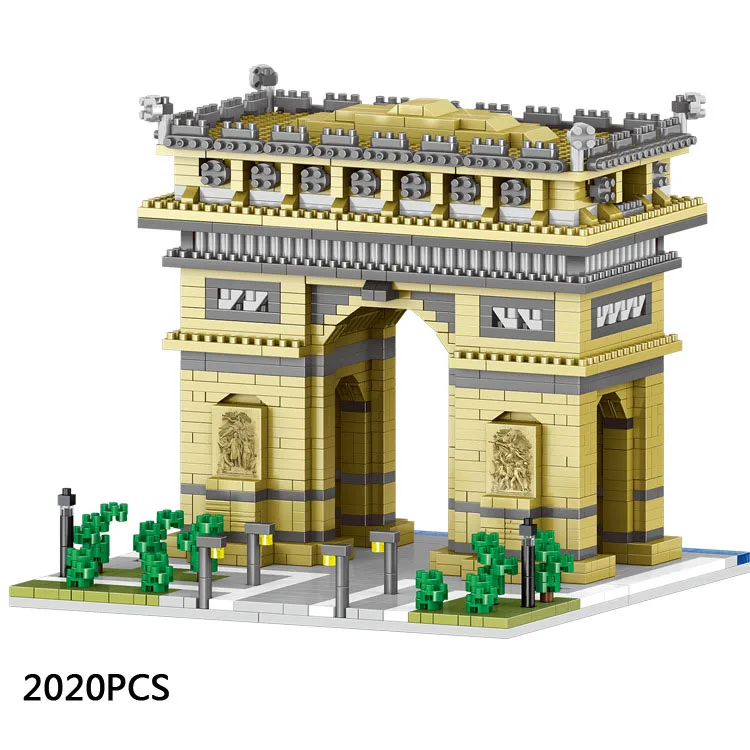 

World Famous Historical Architecture Model Micro Mini Building Block France Paris Triumphal Arch Assemble Brick Toy Nanobrick