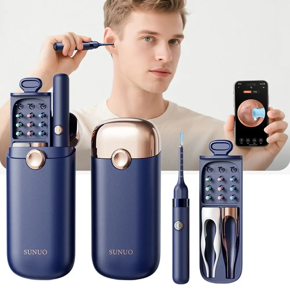 Hot EarSight Plus Smart Visual Ear Cleaner 6 LED Lights 1080P Ear Wax Removal Cleaner with tweezer Earpicks Ear Care