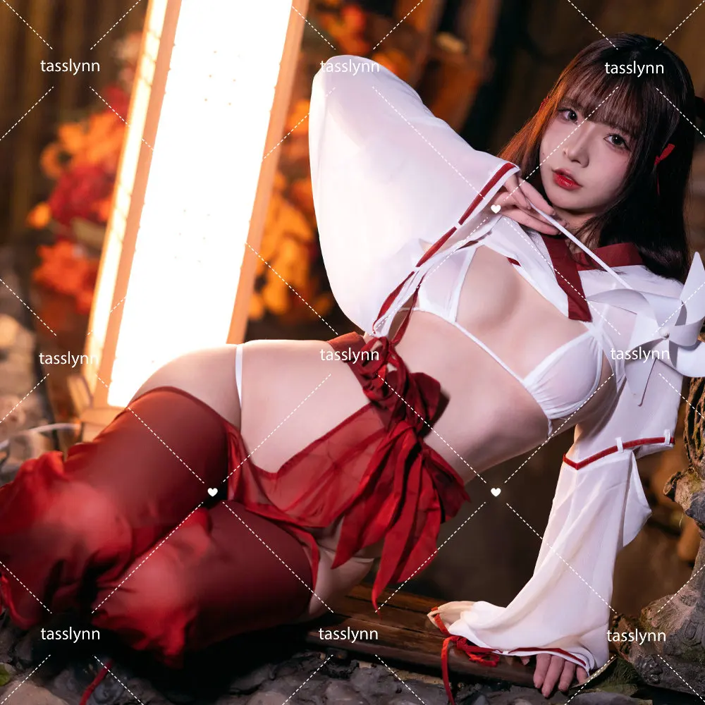 

Witch Uniform Sexy Bikini Psychic Red Dress Yae Guuji Cosplay Dress Party Outfit Uniform Women Halloween Carnival Costumes