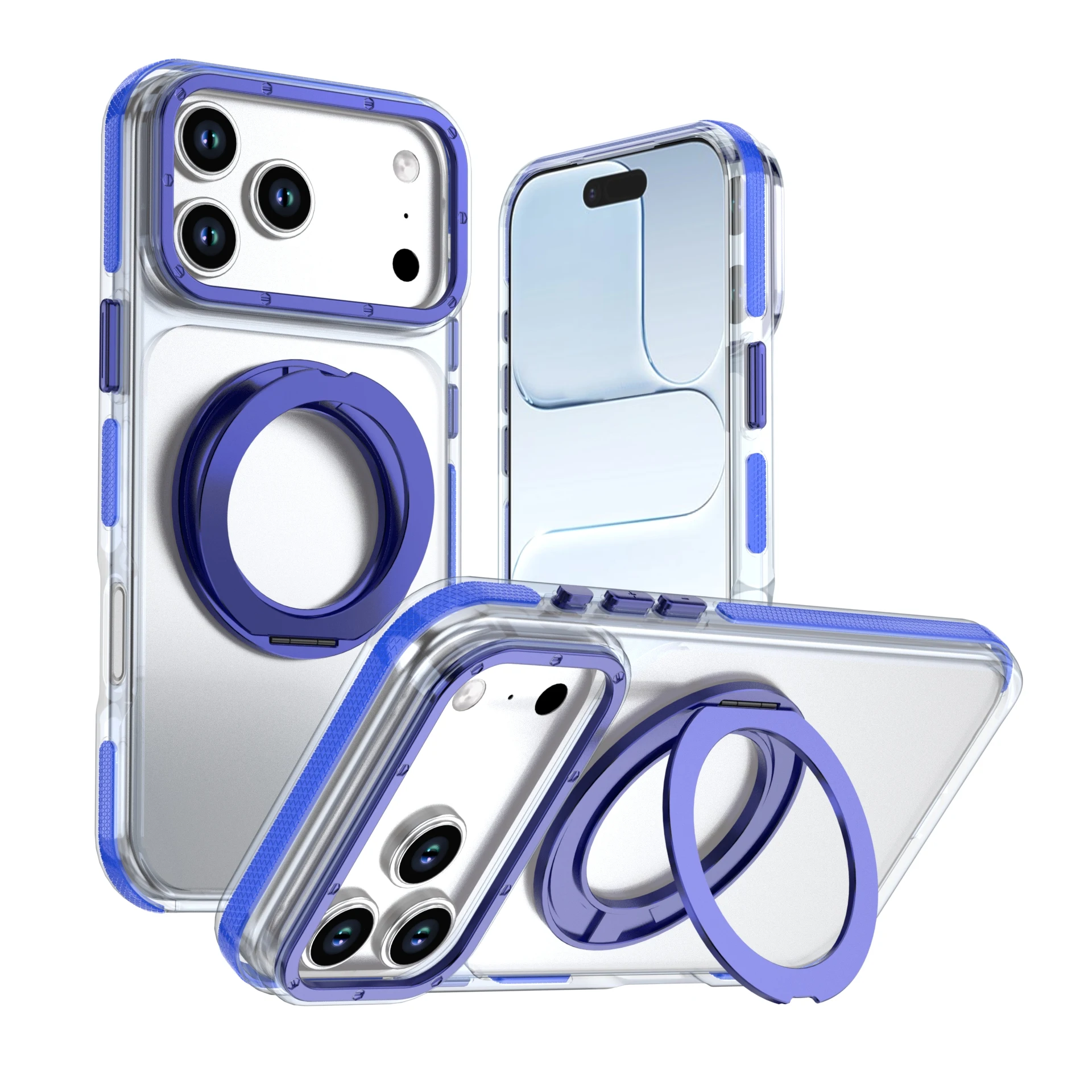 Clear Rotatable Magnetic Stand Shock-Proof Case with Full-Body Protection