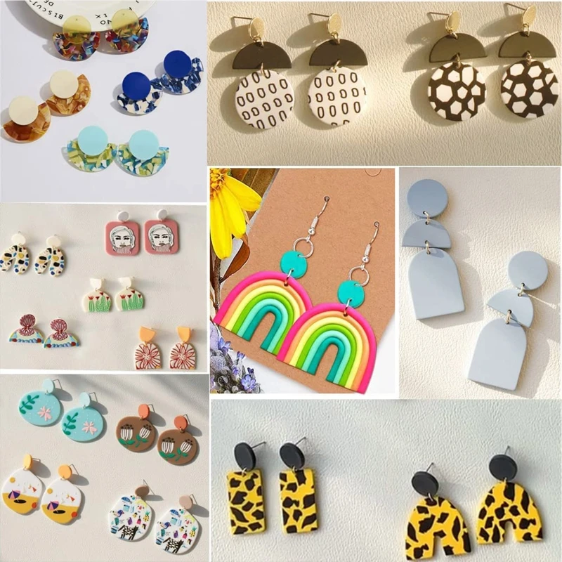 141 PCS Stainless Steel Clay Cutters with Earring Hooks Jump Rings Shaping Rods for Polymer Clay Earring Jewelry Making