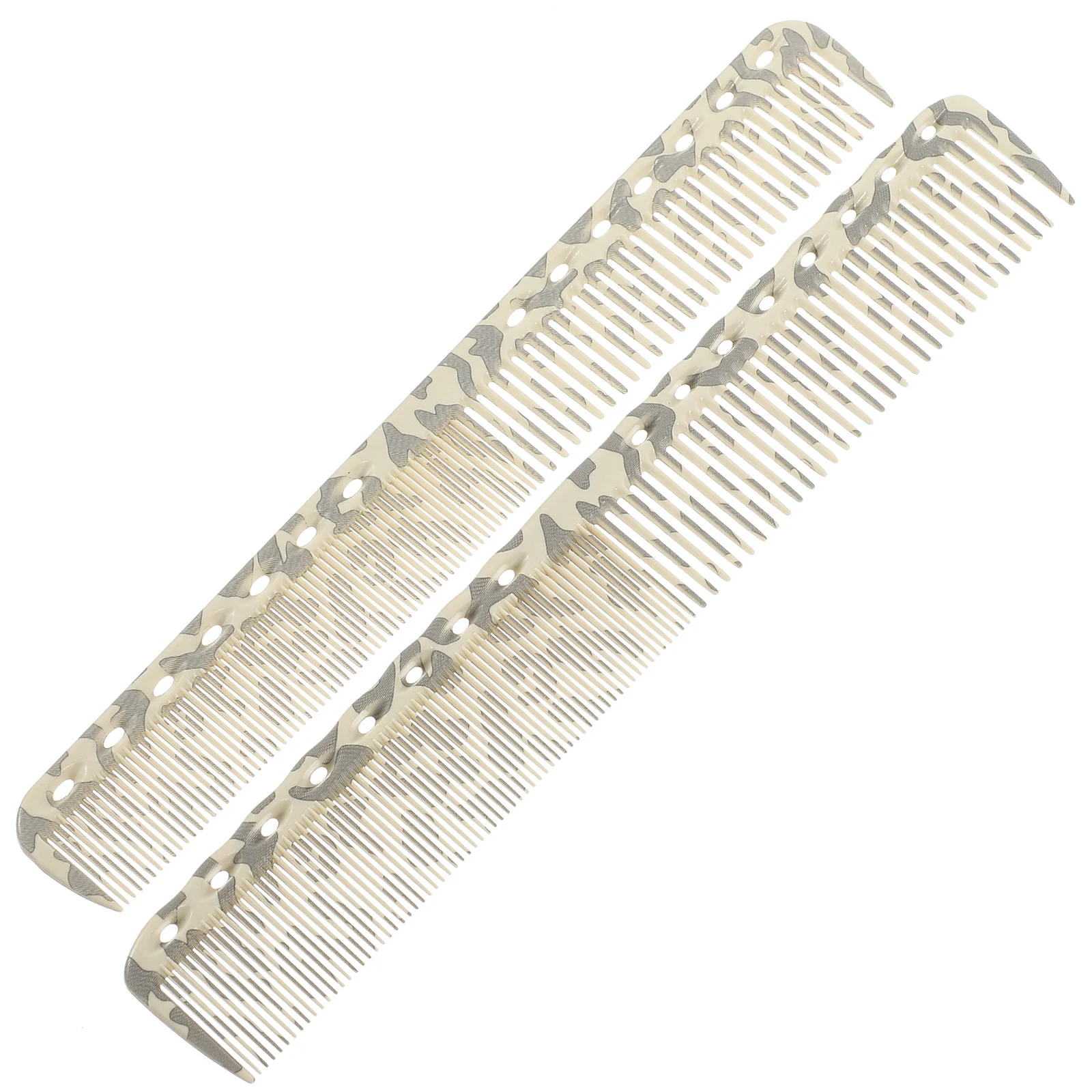 

2 Pcs Hair Comb Easy to Carry Combs Precision Ruler Bulk Scalp Thick Barber Abs Braiding Cutting