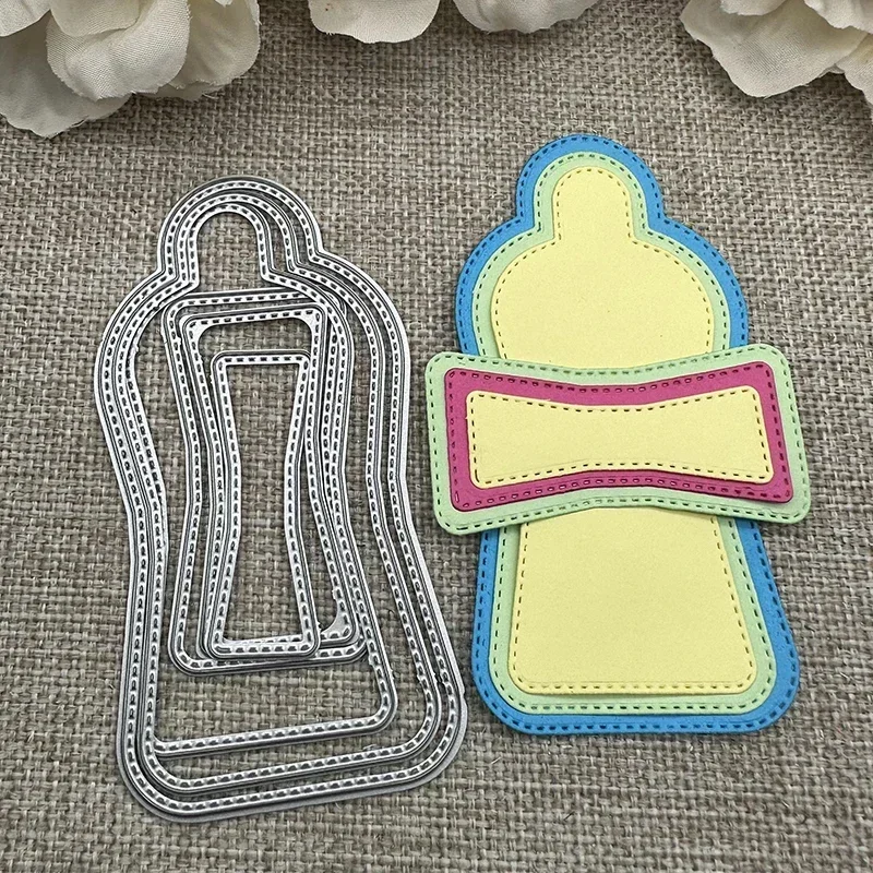 6 Stück Metall-Stanzformen für Baby-Trinkflaschen, Schablonen für DIY-Scrapbooking, dekorative Handarbeit, Stanzformen-Vorlage