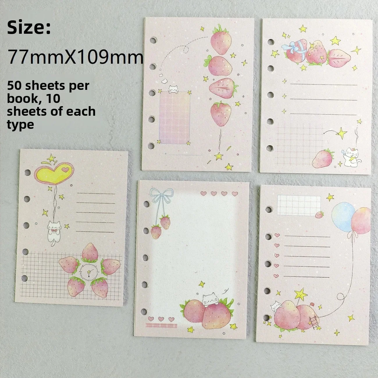 Cute & Colorful Loose Leaf Journal Pages - 60 Sheets