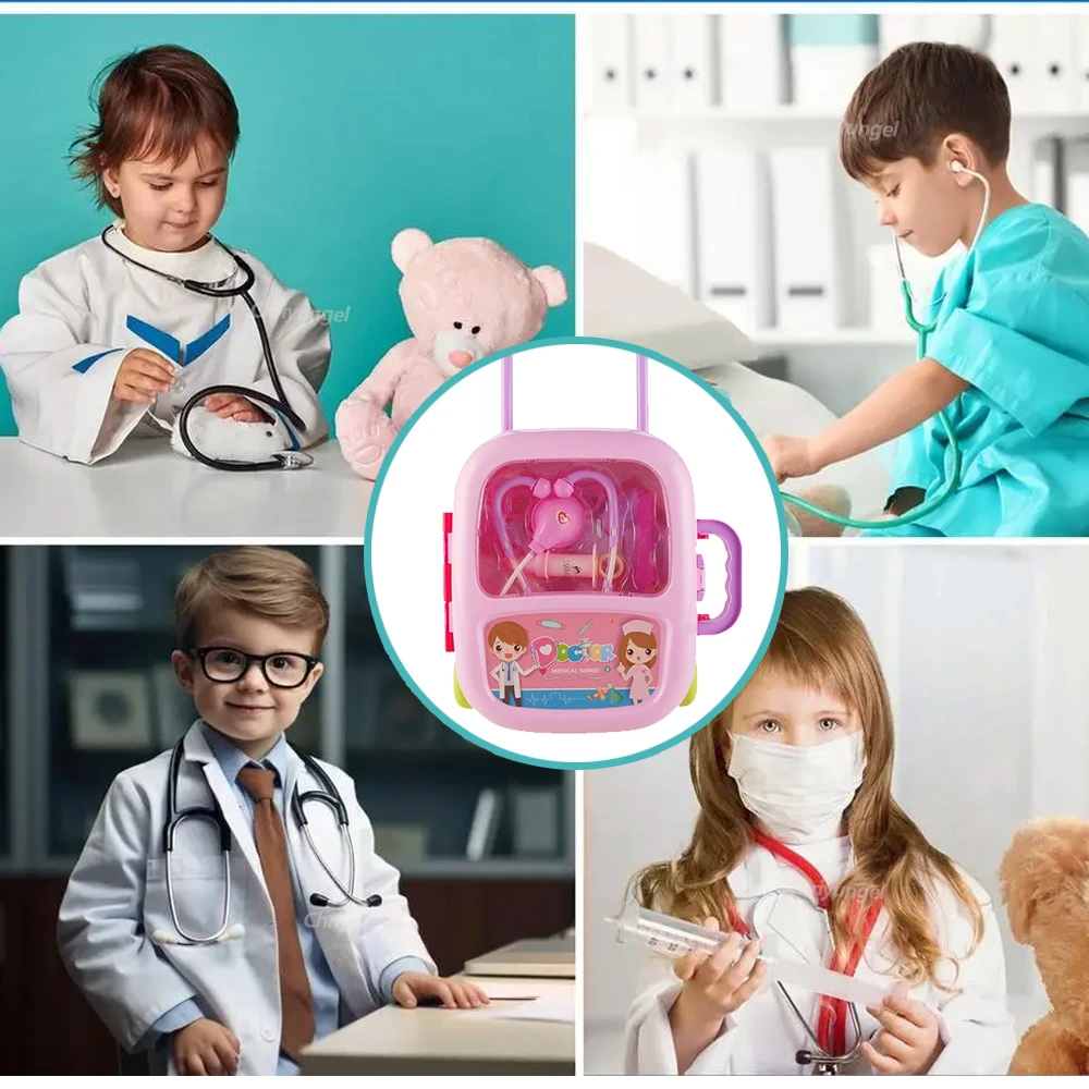Doctor Play Set Doctor Toys for Kids Pretend Play Medical Tool Toy with Portable Suitcase Educational Toy Gift for Boy Girl 6