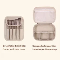 Trousse de maquillage Double couche en cuir PU, sacs à cosmétiques de grande capacité, organisateur de cosmétiques de luxe, essentiels de voyage pour femmes 4