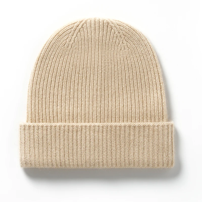 

New Winter Hat for Women Knitted Korea Beanie Thick Skullies Hat Autumn Outdoor Warm Streetwear Caps Ladies 100% Cashmere Hat