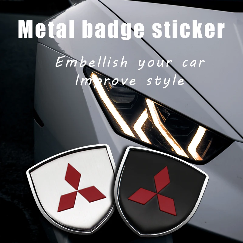 3D Metal Sticker Car Body Badge Shield Styling Accessori Auto Per Mitsubishi Asx Lancer Pajero Outlander L200 Delica Eclipse