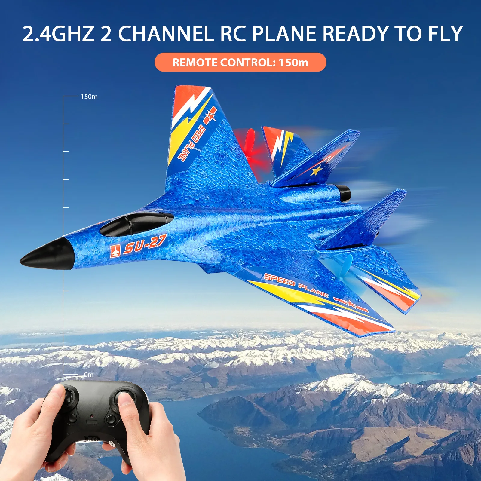 EPP Foam Remote Control Glider Plane with LED Lights for Outdoor Fun