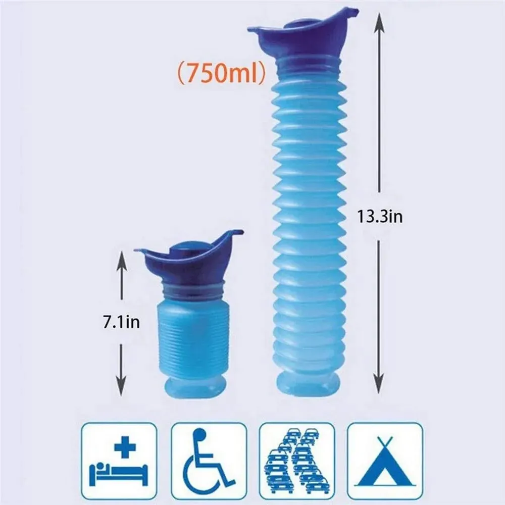 1set Urinal Car Urinal Bucket Outdoor Standing Urine Emergency Travel Portable Reusable Shrinkable Camping Toilet Urine Leak 5