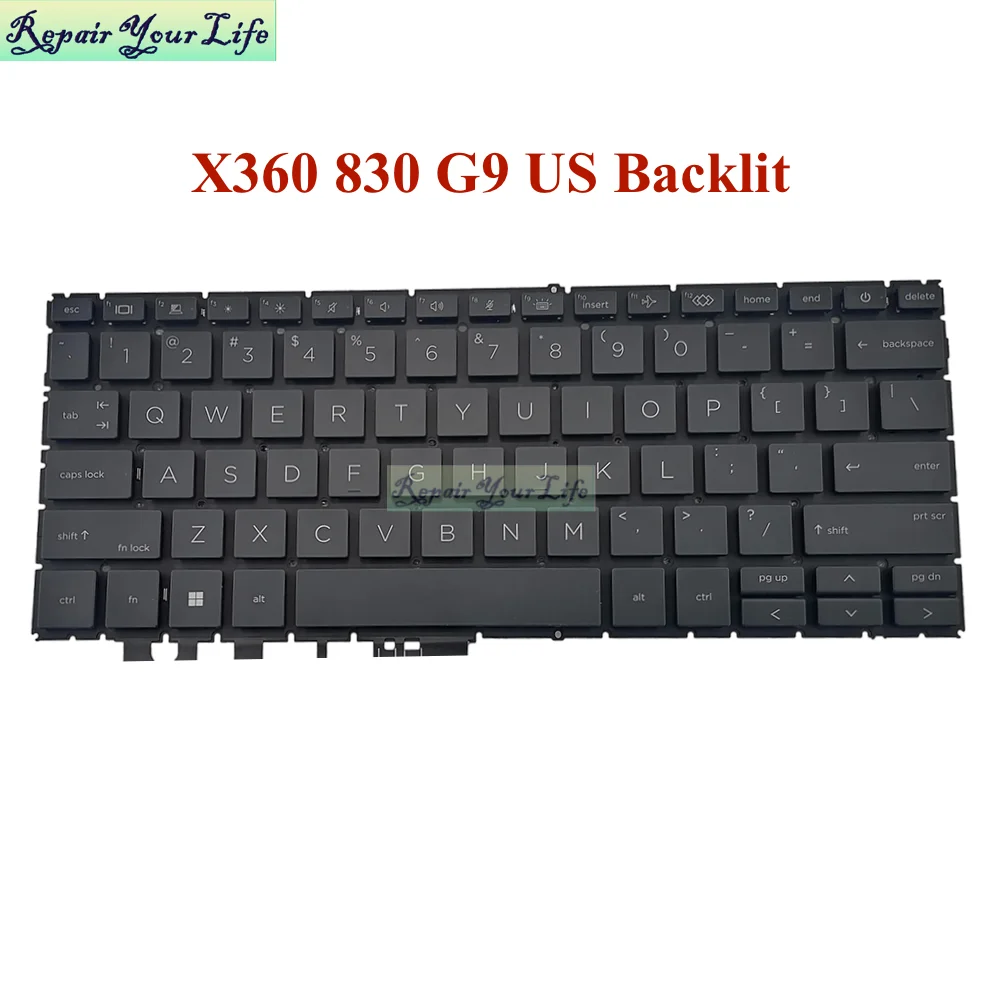 

830G9 US English Backlit Keyboard for HP EliteBook X360 830 G9 835 G9 13" Mylar 2-in-1 Laptop Keyboards Backlight N08384 N08383