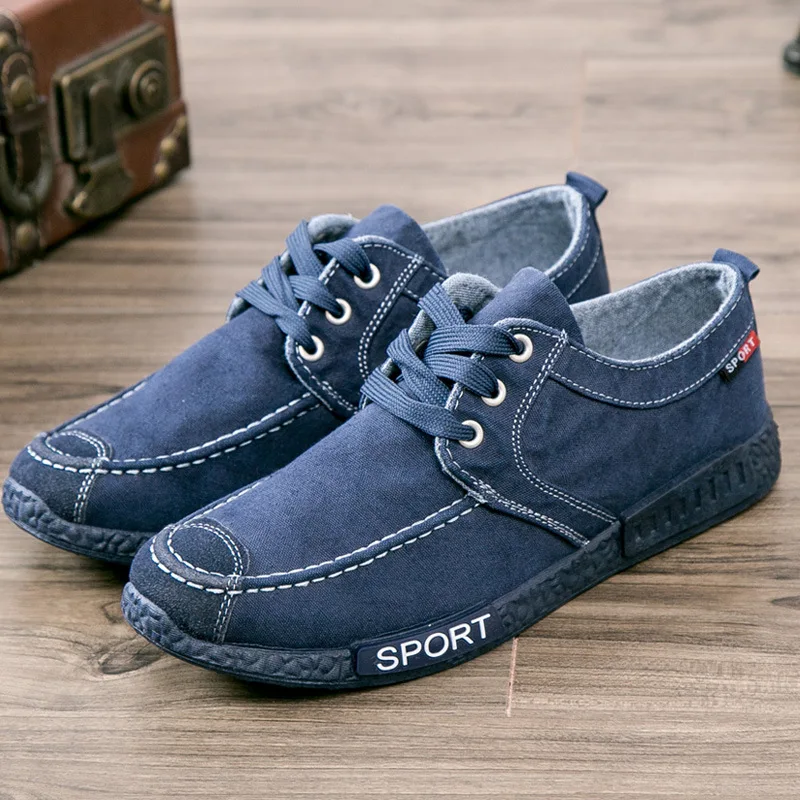 Canvas Shoes for Men 2026 New Breathable Lace-up Men's Casual Shoes Fashion Comfortable Vulcanize Shoes Outdoor Men's Sneakers