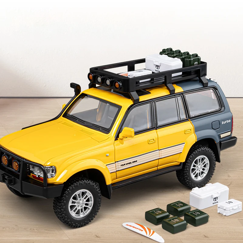 1:24 Toyota Land Cruiser LC80 SUV Alloy Diecast Model Sound