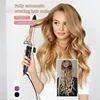 【EU/UK Plug】 Household Fully Automatic Rotating Electric Curling Iron Intelligent Temperature Display Suitable for All Hair Type 1