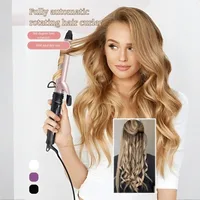 【EU/UK Plug】 Household Fully Automatic Rotating Electric Curling Iron Intelligent Temperature Display Suitable for All Hair Type 1