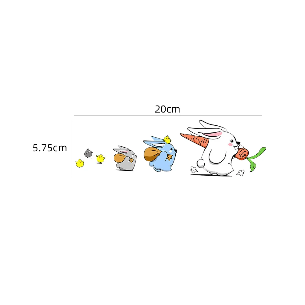 thumbnail image 1 of Pegatinas de conejo adorables para coche, diseño de animales, divertidas pegatinas decorativas de conejo, para parachoques de carrocería de motocicleta y coche, pegatinas de dibujos animados, 1 of 5