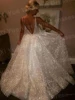 2025 Shiny A Line Women's Wedding Dresses Charming Spaghetti Straps Bride Gowns Backless Sleeveless Customized Vestido De Novia 3
