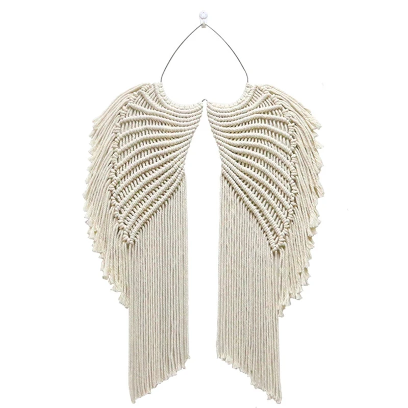 

Nordic Wing Woven Macrame Tapestry Sweet Love Heart Boho Long Tassels Wall Hanging Pendant Ornament Decoration for