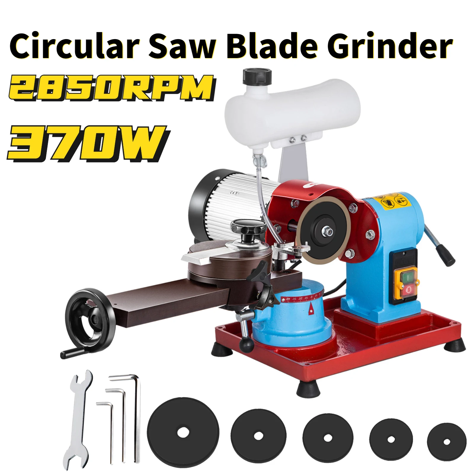 

VEVOR 370W Blade Sharpener Rotary Angle Water Injection Grinder TCT Saw Blades Polishing Machine Carbide Tips Sharpening Tool