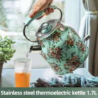 Household Electric Kettle Automatic Power Outage Retro French Electric Kettle 304 Stainless Steel Portable Kettle High-Capacity 1