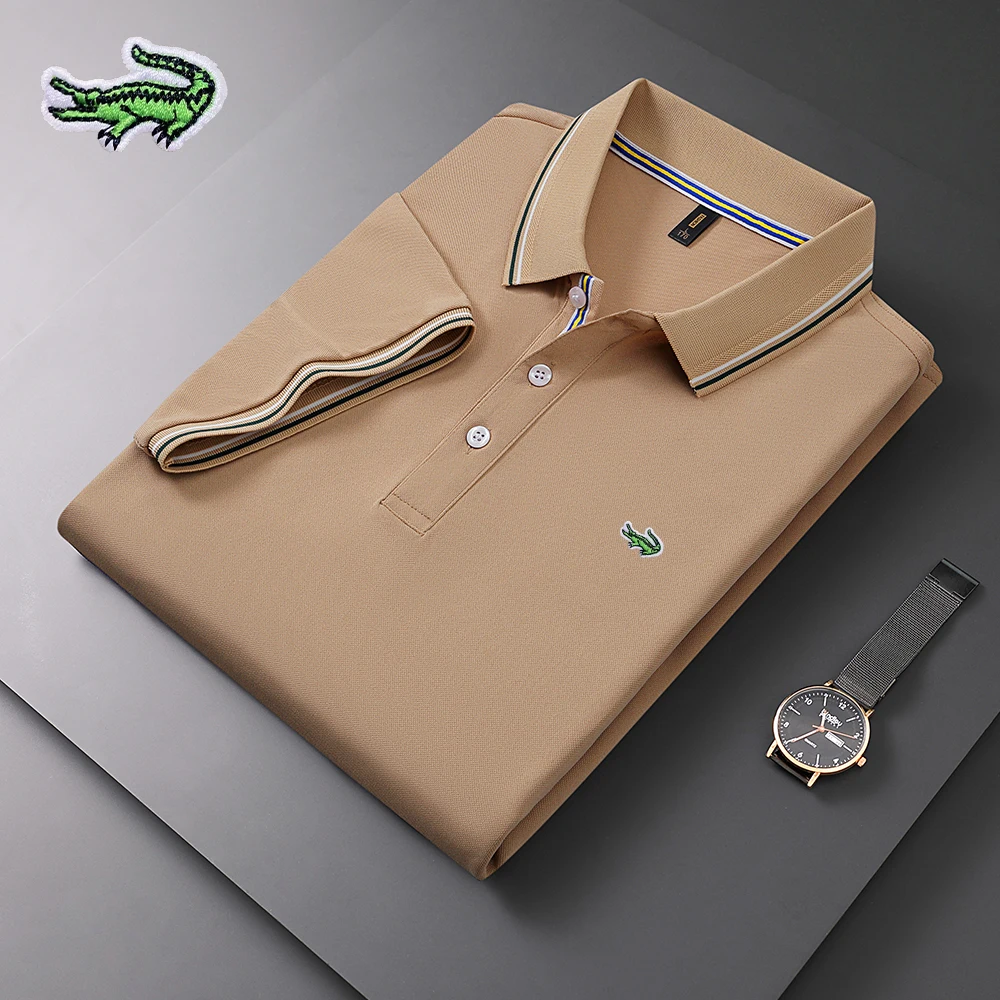 

CARTELO Summer Embroidery Lapel Polo Shirt Men's Short Sleeve Business Casual Fashion Slim Fit Polo Shirt Male T-shirt