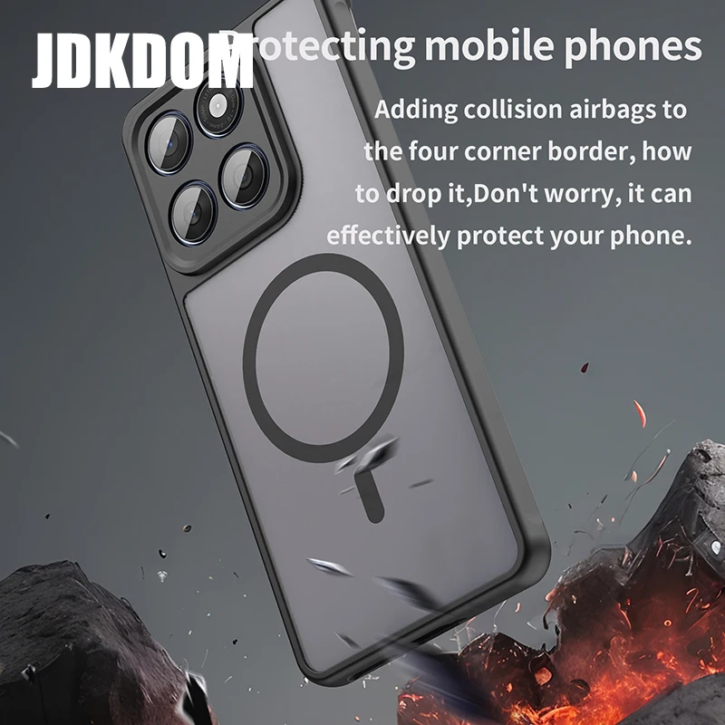Matte Clear Magnetic Shockproof Translucent Phone Case
