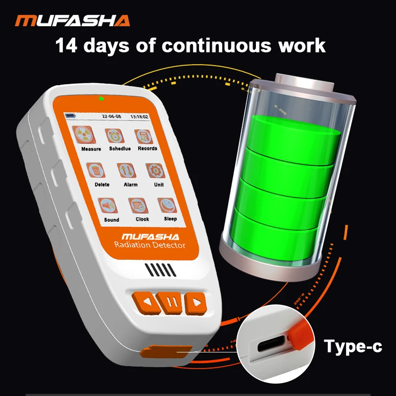 MUFASHA Nuclear Radiation Detector X-ray Y-ray B-ray with Built-in Lithium Battery 5
