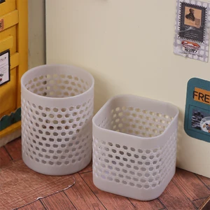 1Pc 1/12 Dollhouse Mini Storage Basket Laundry Basket Model Dollhouse Furniture Decoration Dolls House Bathroom Accessories