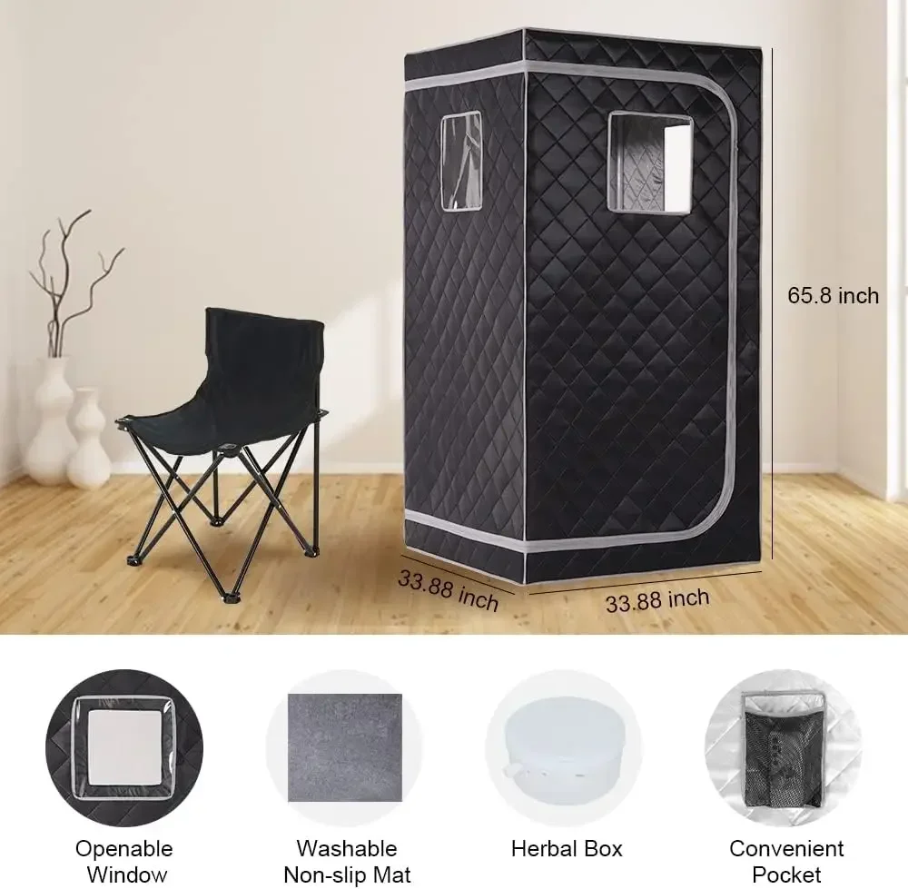 Full Size Steam Sauna Set, Whole Body Large Space Home Spa With 4L Steamer  4L 1500W EU US AU UK Plug for Relaxation Detox 4