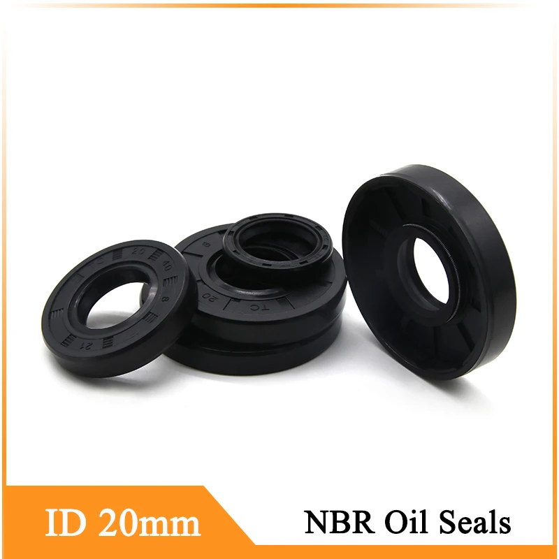 

2/5/10pcs NBR Oil Seal ID 20mm TC-20*27/28/30/32/35/37/38/40/42/45/47/50*5/6/7/8/10/12mm Nitrile Rubber Shaft Double Lip Gasket