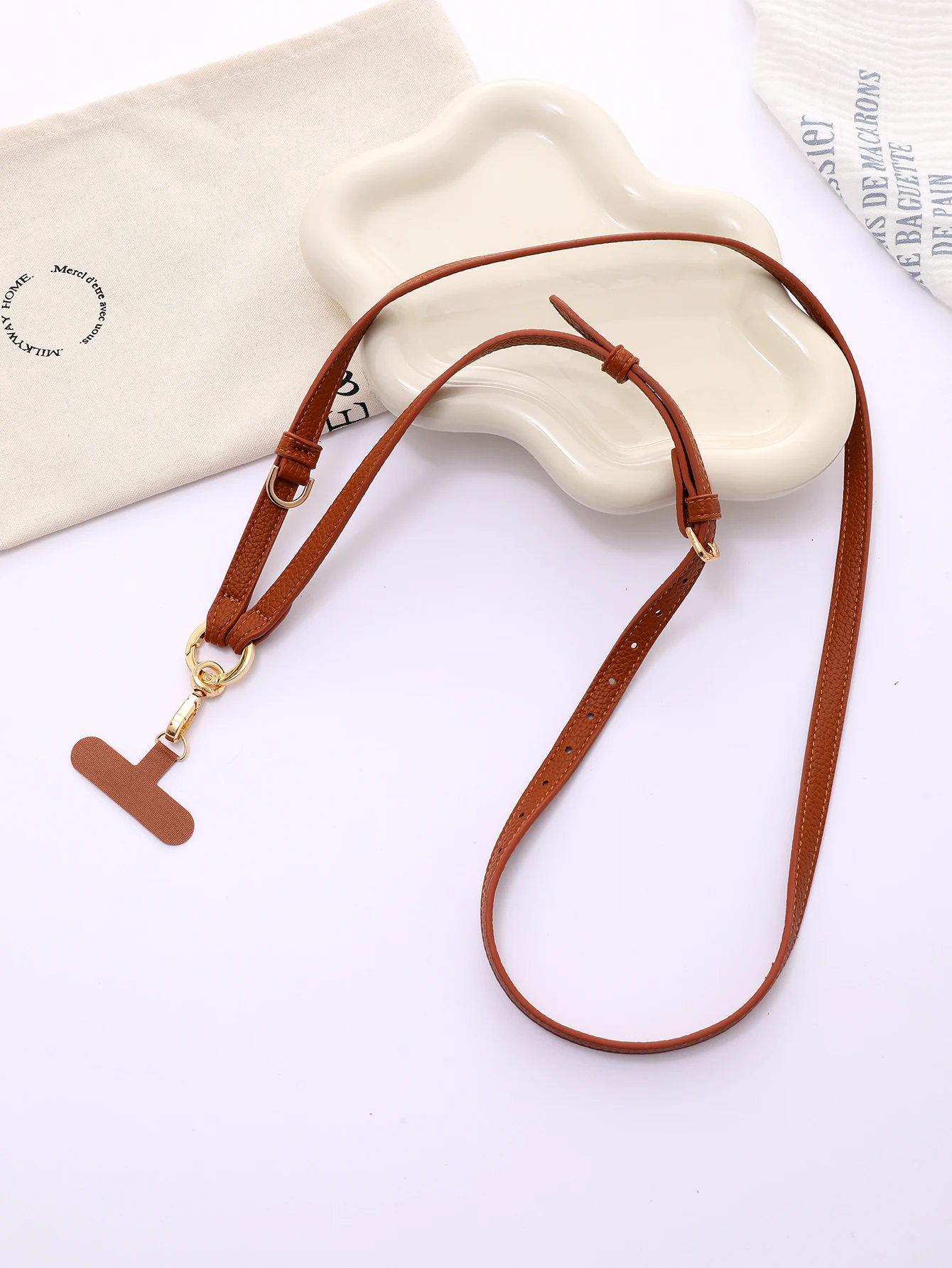 Stylish PU Leather Crossbody Phone Chain with Adjustable Strap and Cardholder